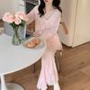 V-neck Summer Pajamas for Women Pajama Women Spring and Autumn Long Sleeve Modal Lace Mesh Sweet Princess Style Home Dress Set