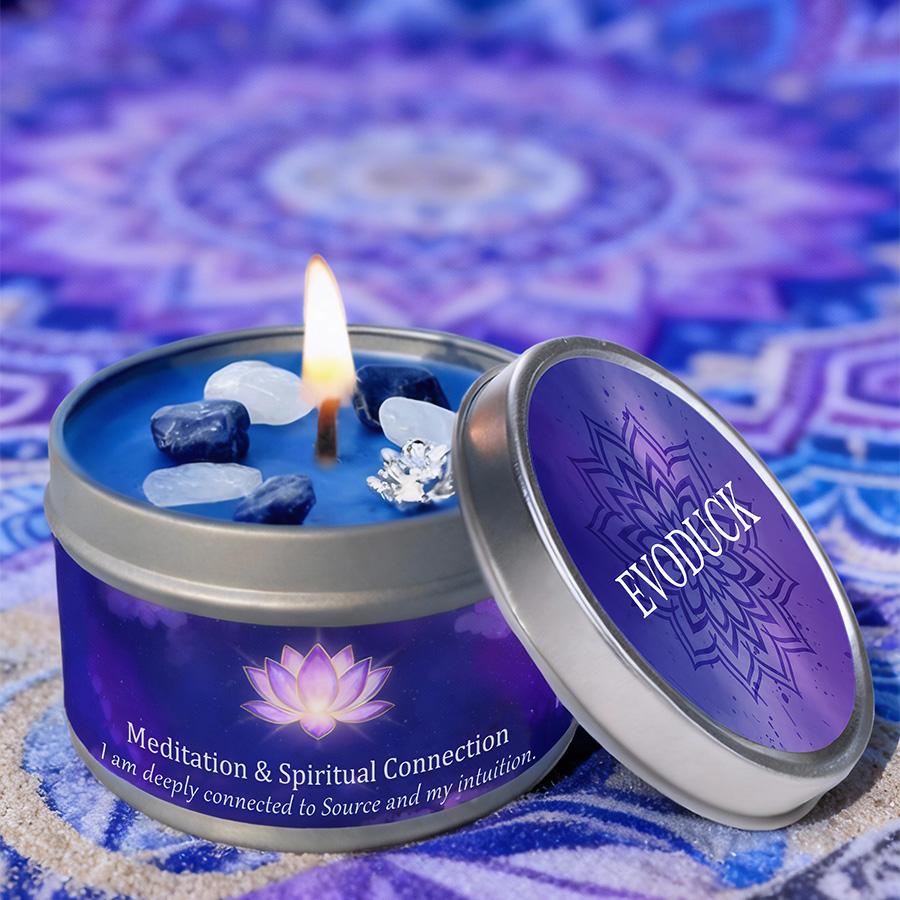 Law of Attraction Manifestation Scented Candle - 3oz Rose Jasmine Fragrance + Natural Crystals, Ideal Christmas Gift for Couples