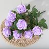 Single Of Bouquet Nine Head Roses Artificial Fake Flowers Wedding And Home Decor