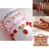 Strawberry Pendant Beaded Bracelet Set With Crystal Glass For Womens Fashion Accessories