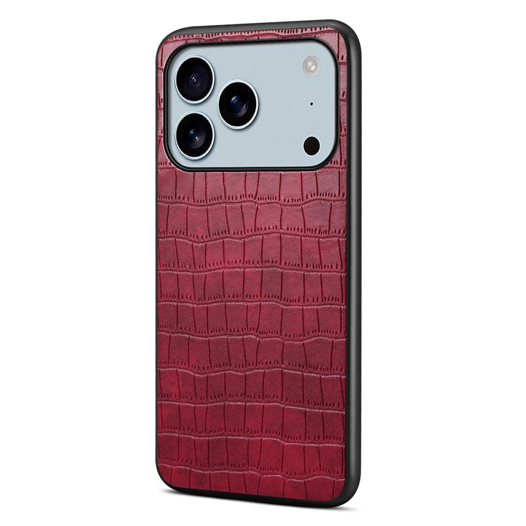 For iPhone 17 Pro Case Crocodile Texture Design Leather Slim Back Cover