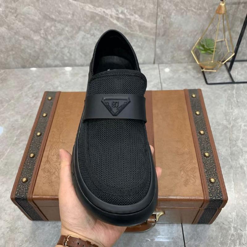 Classic Men's Mesh Breathable Loafers Black Platform Slip on Casual Shoes Business Formal Casual Shoes for Men Zapatos De Hombre