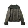 Giacca da donna ispessita calda in pile integrato con pelliccia, giacca da donna biker a doppio lato