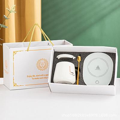 

400ml Smart Ceramic Cup Coaster Warmer Thermostatic Coffee Heating Electric Mug Set Milk Tea Heating Water Coffeeware 400ml