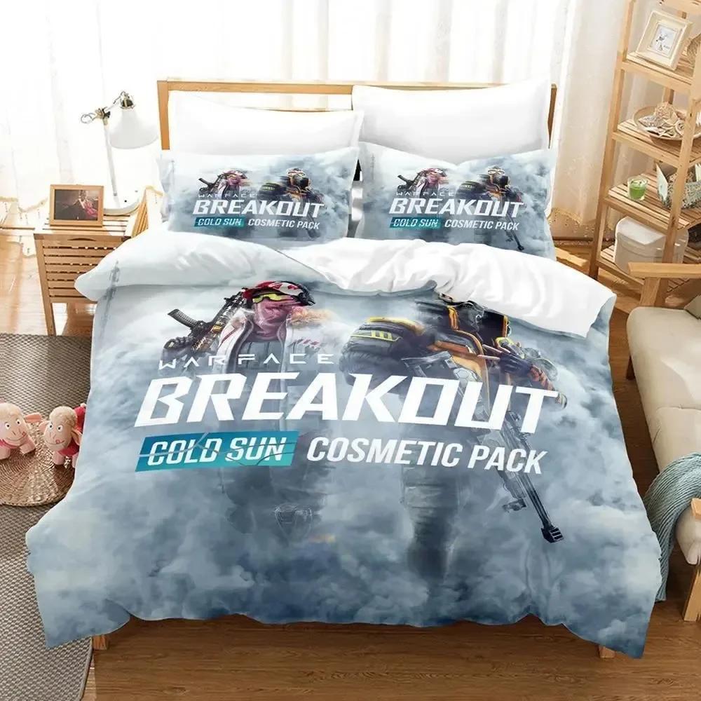 

Comforter 3D Anime Game Warface Breakout Bedding Set Printed Bed Set With Soft Single Double Queen Super King Size Comforter (quilt)-EU Single(135*200cm)3pcs