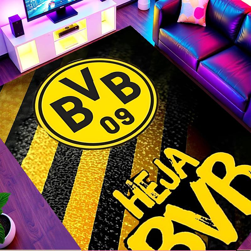 Borussia Dortmund Print Rug, Washable Floor Carpet, For Entryway Dorm Laundry Room Office Study, Home Decor Birthday Christmas Gift