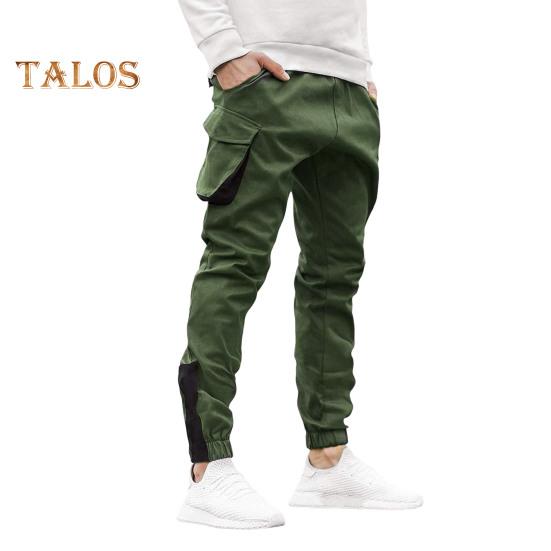 

Мужские брюки-карго с эластичной резинкой на щиколотке, свободные однотонные спортивные штаны с карманами в стиле ретро длиной до щиколотки S армия зеленый