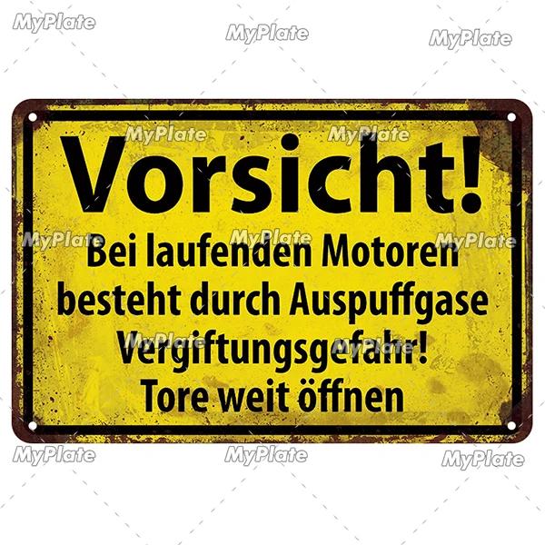 Vintage German Sign Voor Halt Metal Sign Aluminium Sign Decoration Plaque Home Wall Door Decor Bar Sign Home Plate Poster