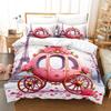 Rose Eiffel Tower Print Pattern Polyester Bedding Set - Soft And Comfortable  Home DecorationKingQueen SizeValentine's Day