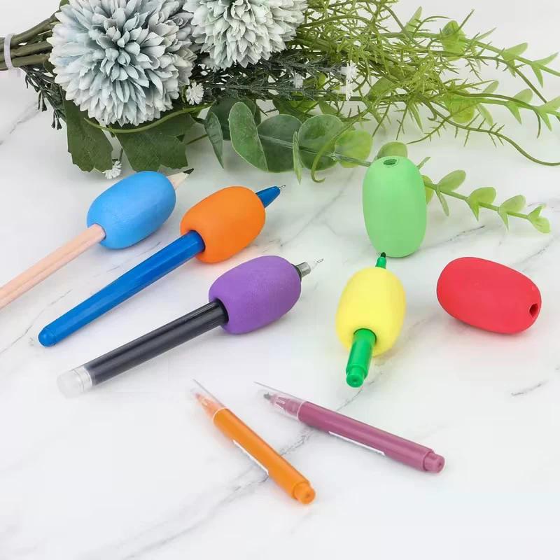 3/6Pcs Soft Foam Pen Pencil Grips Ergonomic Writing Aid Cushion Holder for Kids Handwriting Drawing Learning Stationery