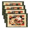 4pcs Non Slip Table Mat Rectangular Tableware Pad Household Christmas Placemat  Festival
