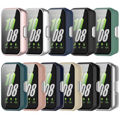 PC Watch Case Full Coverage Tempered Film Frame Anti-Fall Dustproof Anti-Scratch for Samsung Galaxy Fit 3 SM-R390