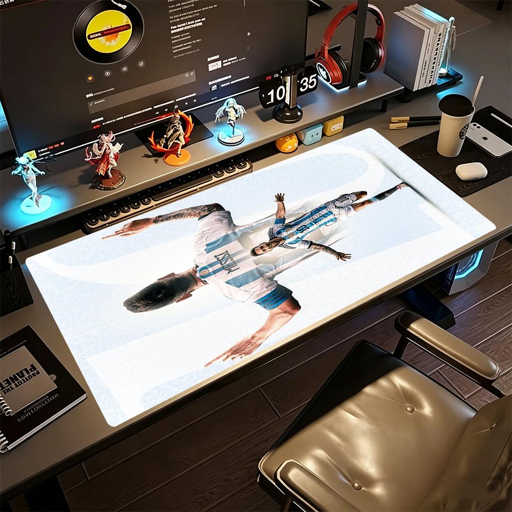 Football Messi Large Mouse Pad Office Mouse Mats HD Print Desk Pad Non-Slip Rubber Base Suitable for Office Gaming PC Laptop