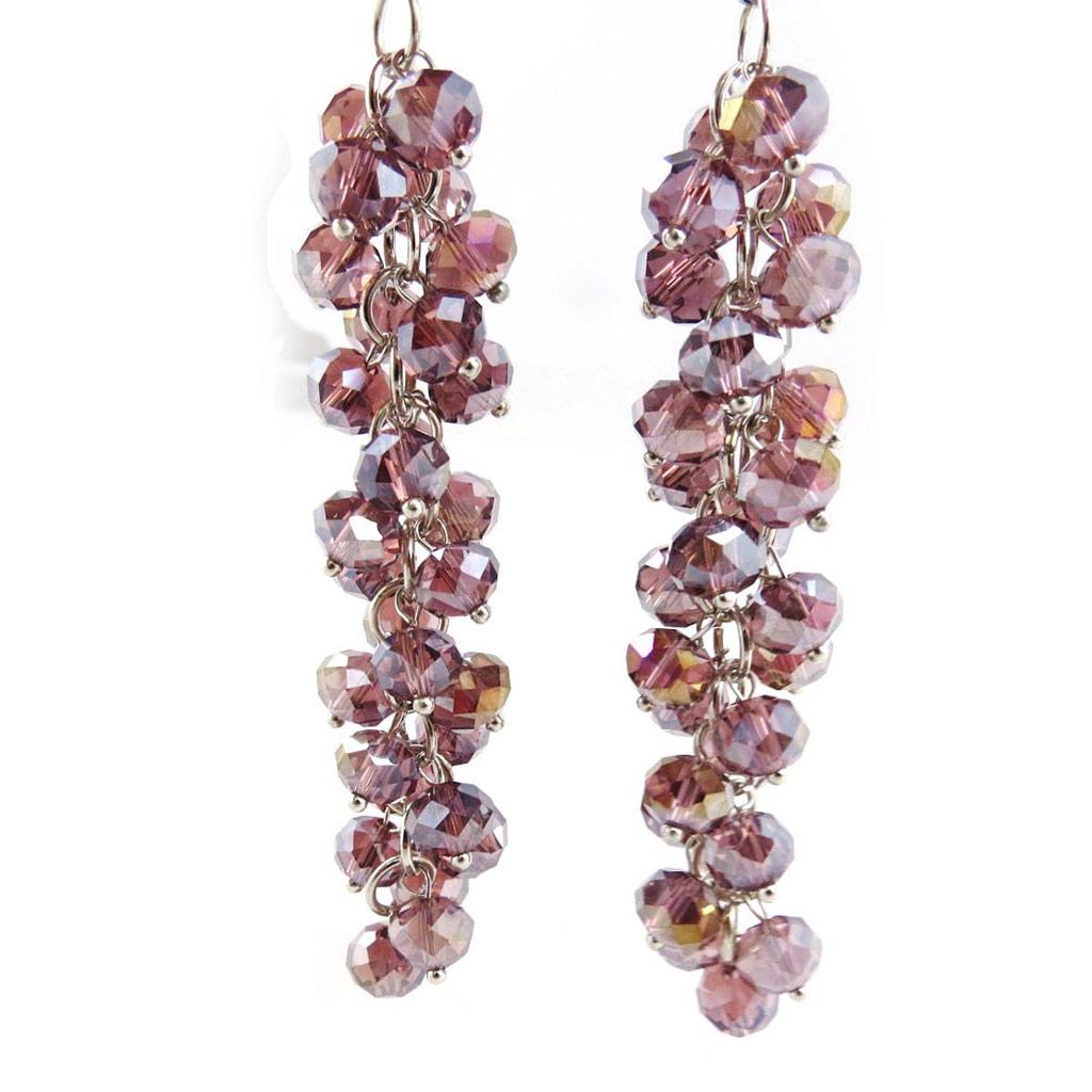 Les Trésors De Lily [J3967] - Purple 'Mineralia' Designer Earrings