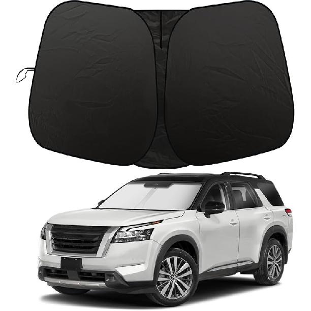 Windshield Sun Shade Compatible With 2018     Kia Sportage Accessories, 240T Foldable Window Sunshade Sun Visor Protector, Blocks UV Rays Keep Your