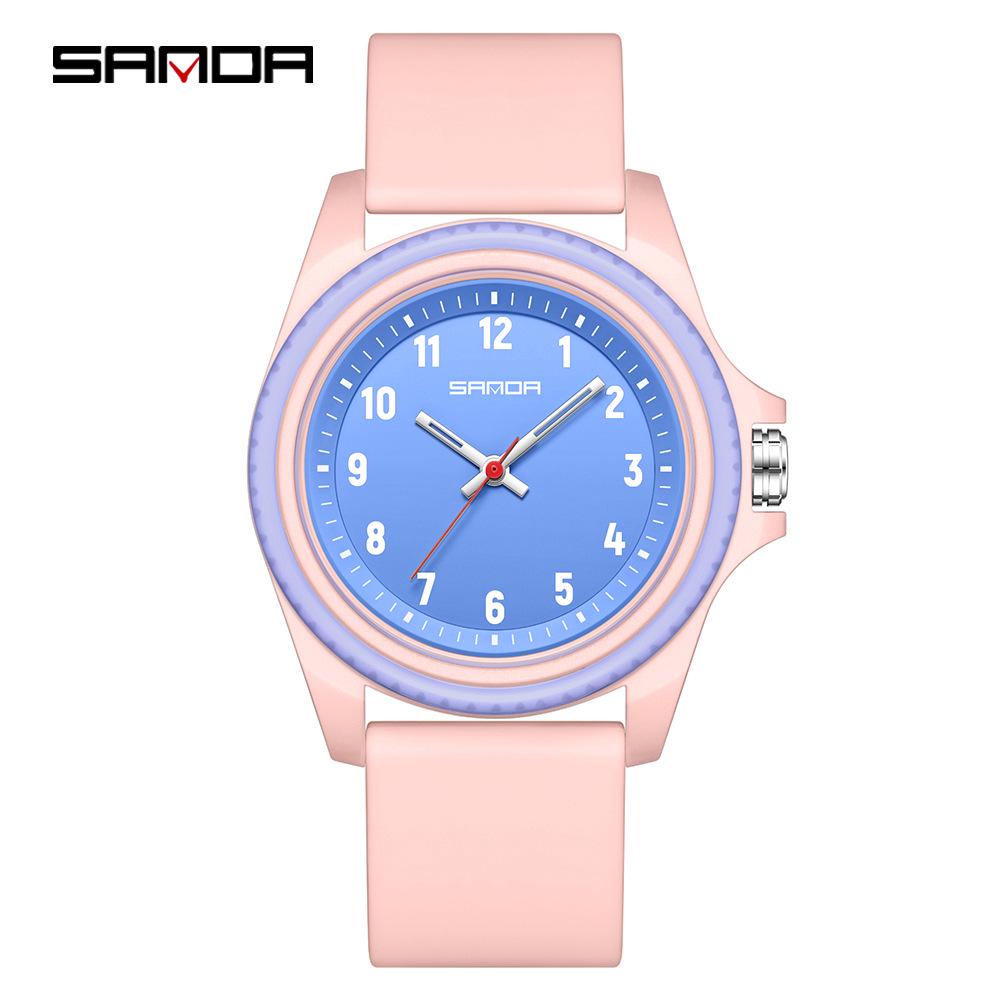 Sanda Unisex Waterproof Quartz Watch for Students - Simple, Versatile Design for School and Exams