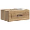 Wall Mounted Nightstand Artisan Oak Finish 49 X 34.5 X 20 Cm