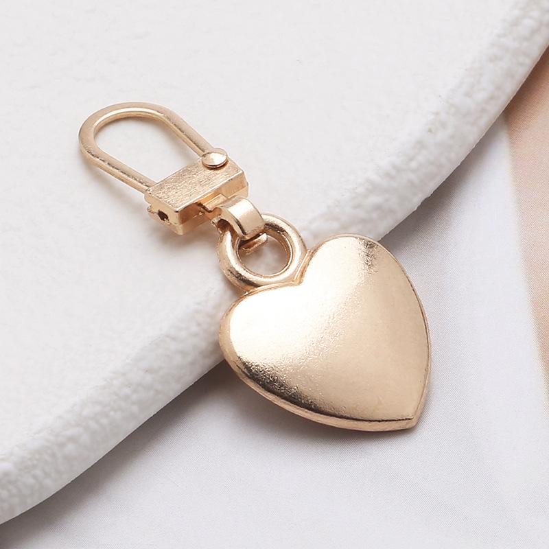 5PCS Sewing Zippers Puller Head Heart Shape Detachable Metal Zipper Slider Repair Kits for Bags Backpack Coat Zipper Pull Tab