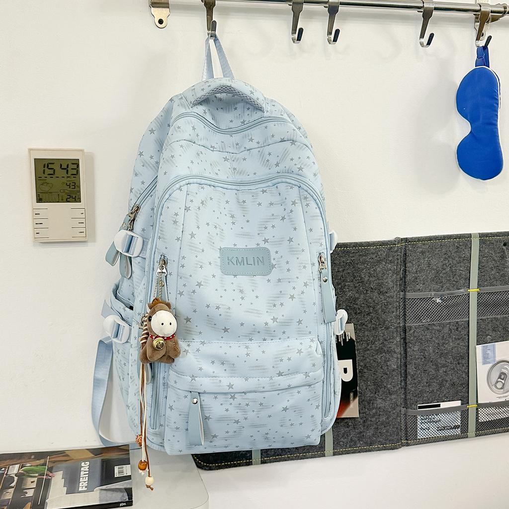 Schoolbag fashionable high-value star printing large-capacity multi-compartment student schoolbag junior high school high school backpack female