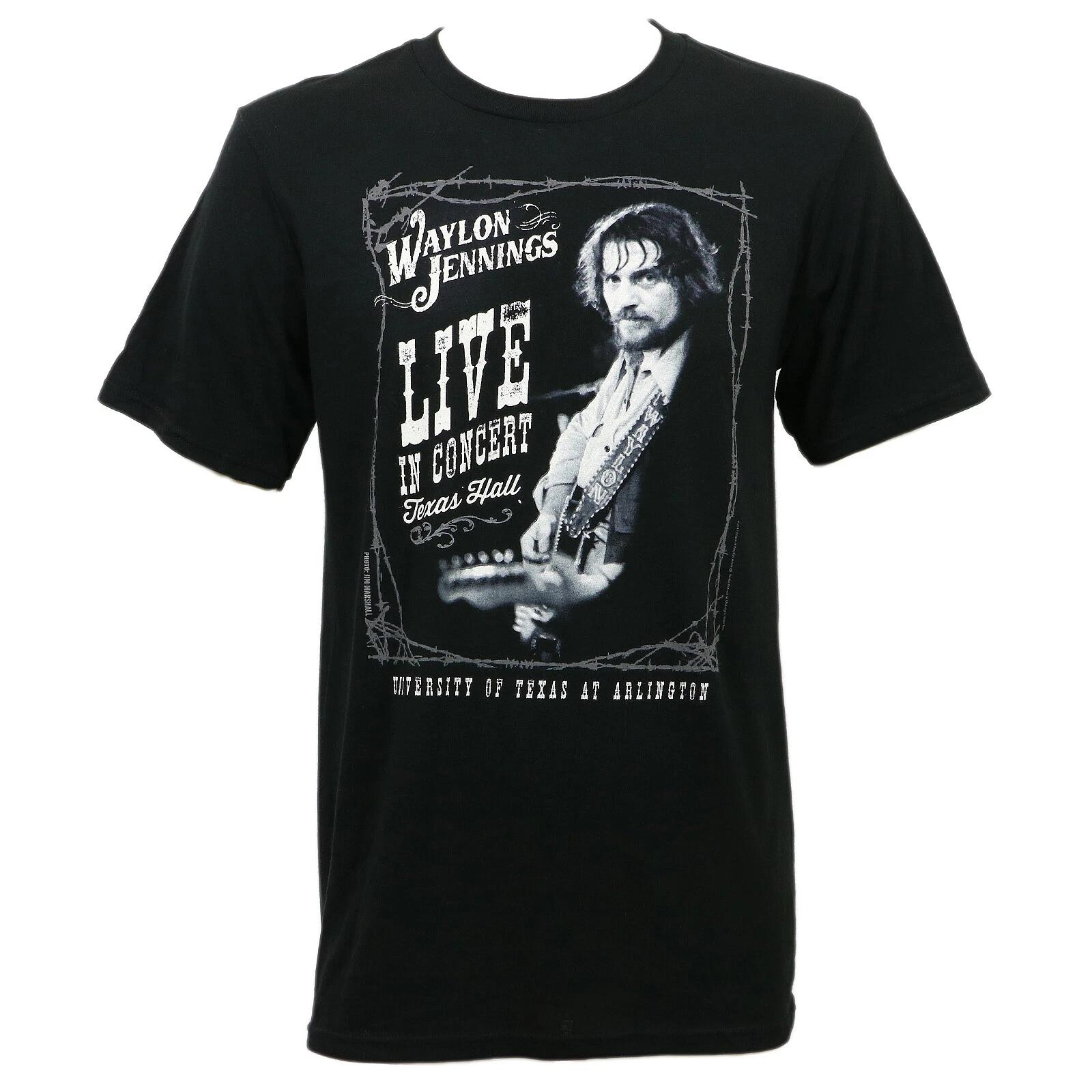 WAYLON JENNINGS Live In Concert Texas Hall Slim-Fit T-Shirt S-2XL NEW M