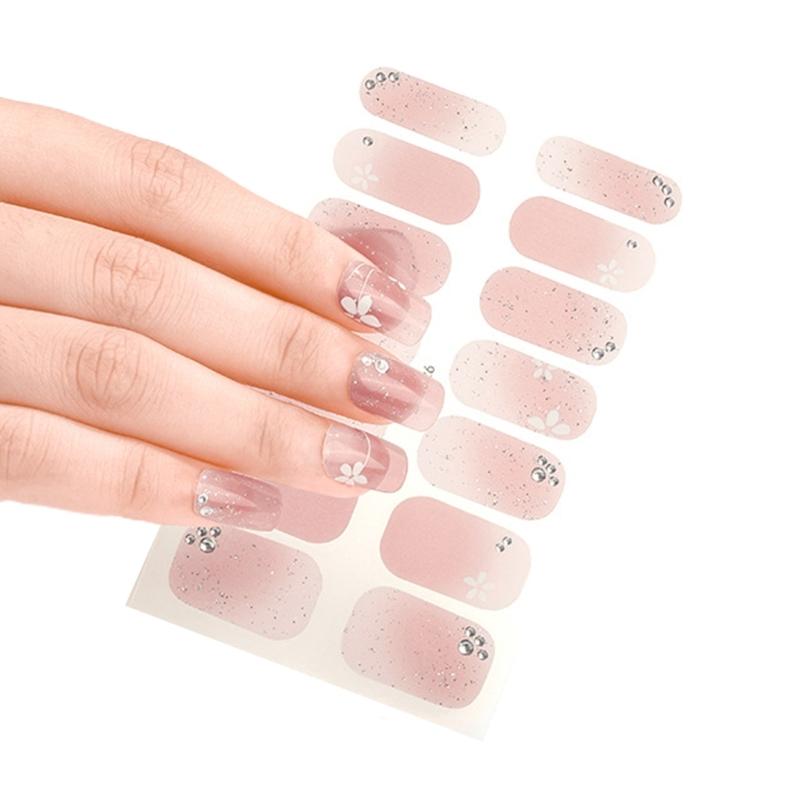 Nail Polish Stickers Self-Adhesive Nail Sticker Manicure Sticker Waterproof Full Wrap Nail Strips with Nail File