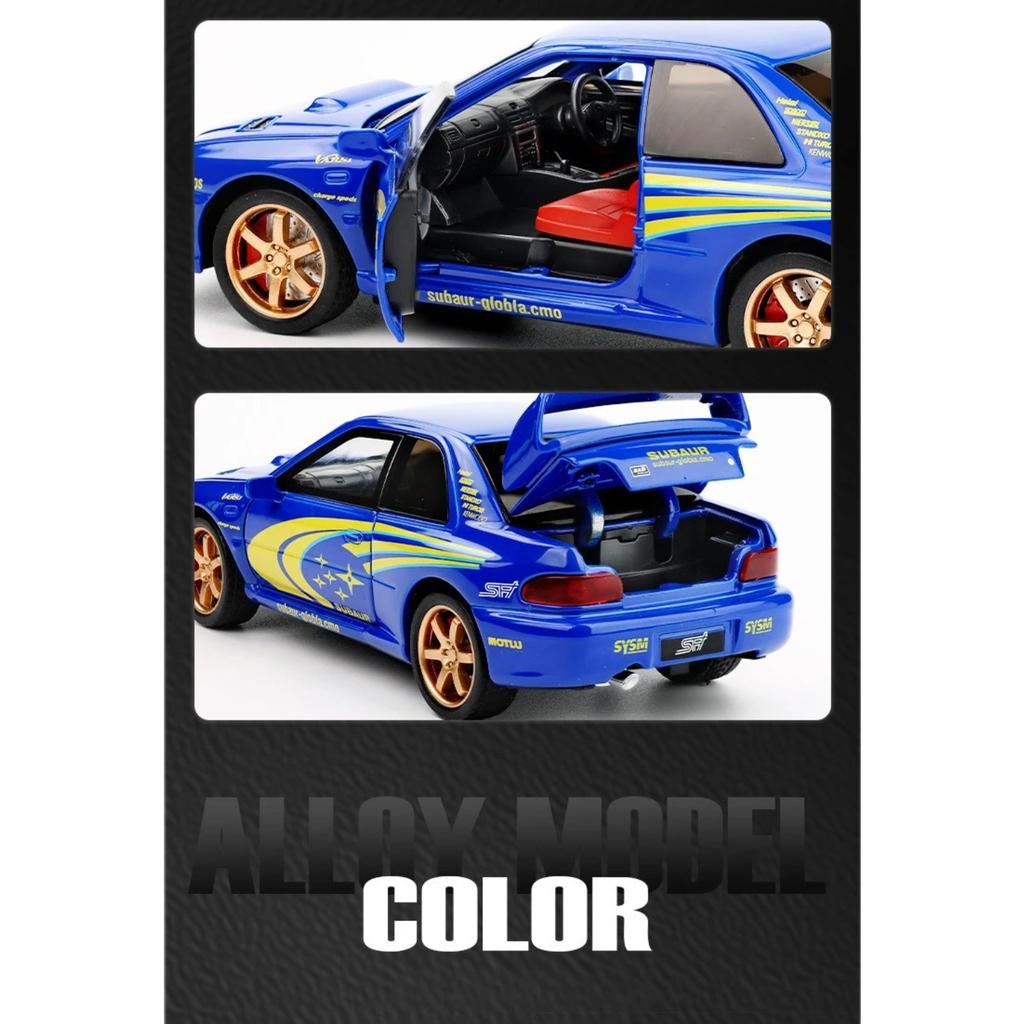 Simulation 1/32 Subaru Impreza Rally Edition Alloy Sports Car Model Ornament Toys Children Boy Diecast Toy Vehicle Home Decor