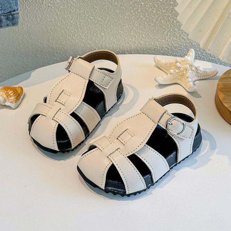 

Детские сандалии 2025 лето новые девочки сумка голова римские полые туфли мальчики Boken обувь пляжная обувь 30