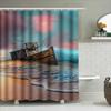 Boat Bath Mat Set Modern Waterproof Shower Curtain With Sunset Sky Scene For Bathroom Decoration. (59 Characters)