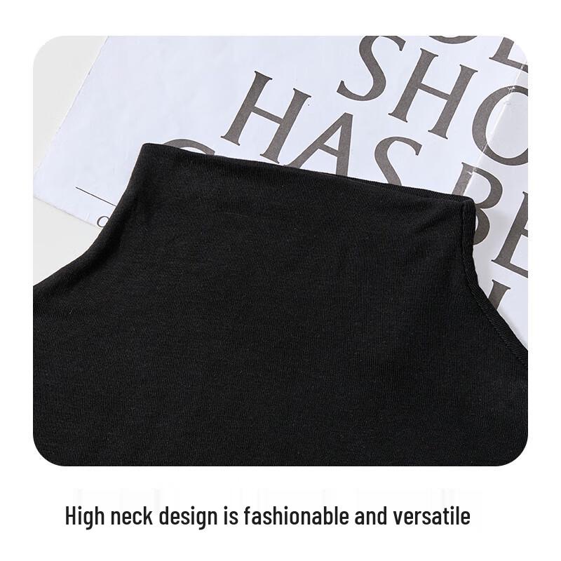 Audifen Women's Slim-Fit Semi-High Collar Thermal Knit Top