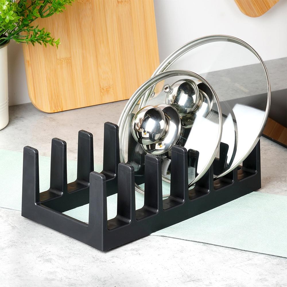 Black Lid Rack for Kitchen Cabinet Drawers