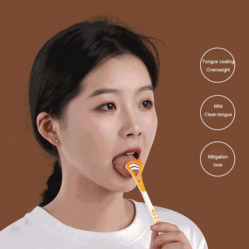 Portable Macaron Tongue Cleaner Brush Fresh Breath Scraper Remove Coating Oral Hygiene Tool for Healthy Teeth