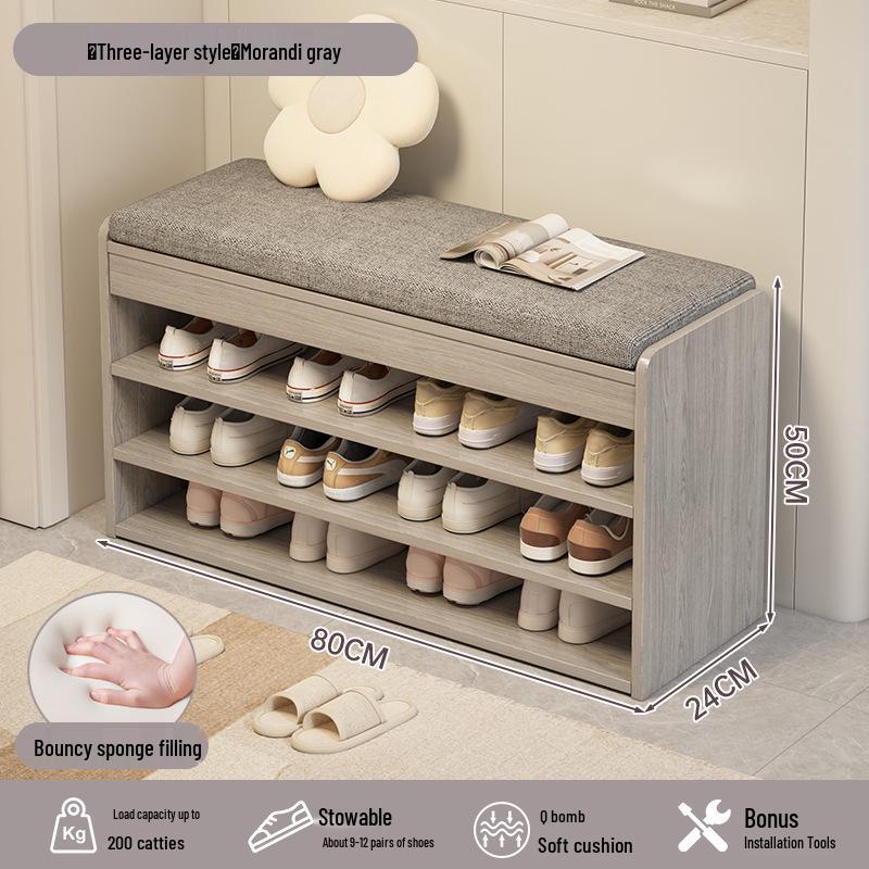 

Табурет для переобувания и шкаф для хранения: Прихожая, обувница, скамья и встроенный шкаф для дома Large Capacity Shoe-changing Stool
