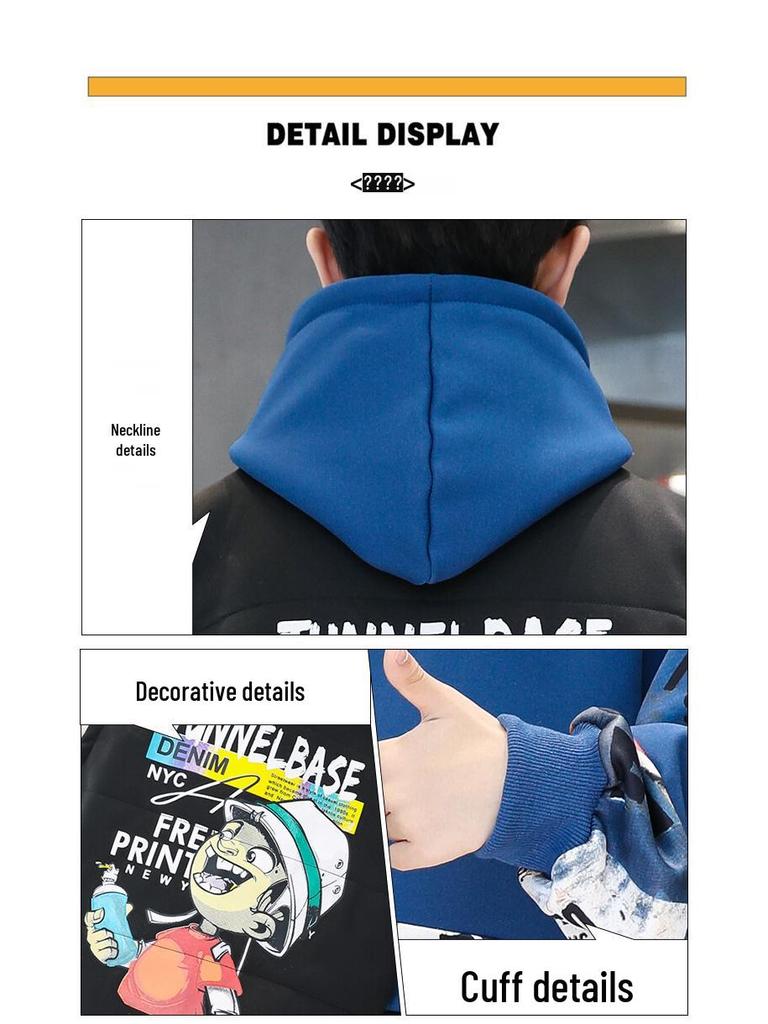 2025 Modny chłopięcy zimowy zestaw bluz dresowych z podszewką z polaru - Ciepły, gruby, stylowy trzyczęściowy zestaw dla chłopców