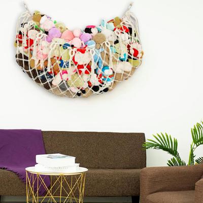 Wall Mounted Stuffed Toy Net Bag Hammock Large Capacity Tassels Design