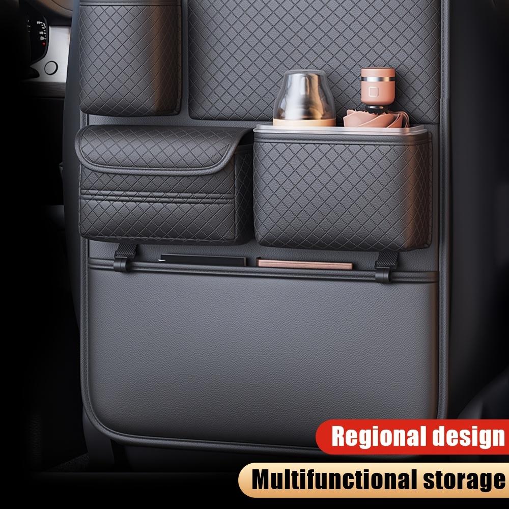 Multifunctional Car Seat Back Organizer, Faux Leather Hanging Bag, Anti-Kick Car Seat Back Pocket, Suitable for Car Accessories and GroceriesC