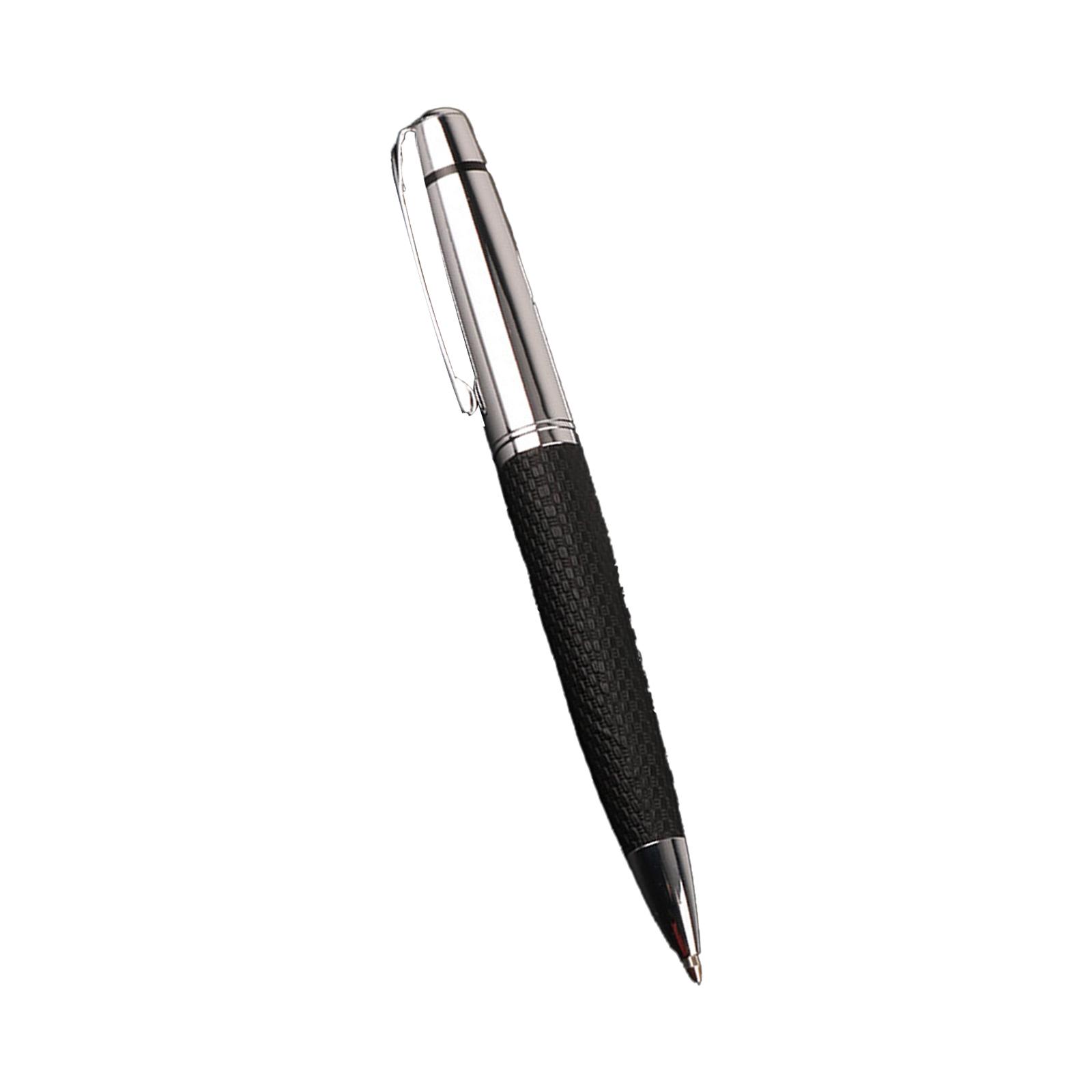 

Luxurious Metal Leather Ballpoint Pen Twist Action Ballpoint Pen Leather Signing Pen For Business Professional Student A