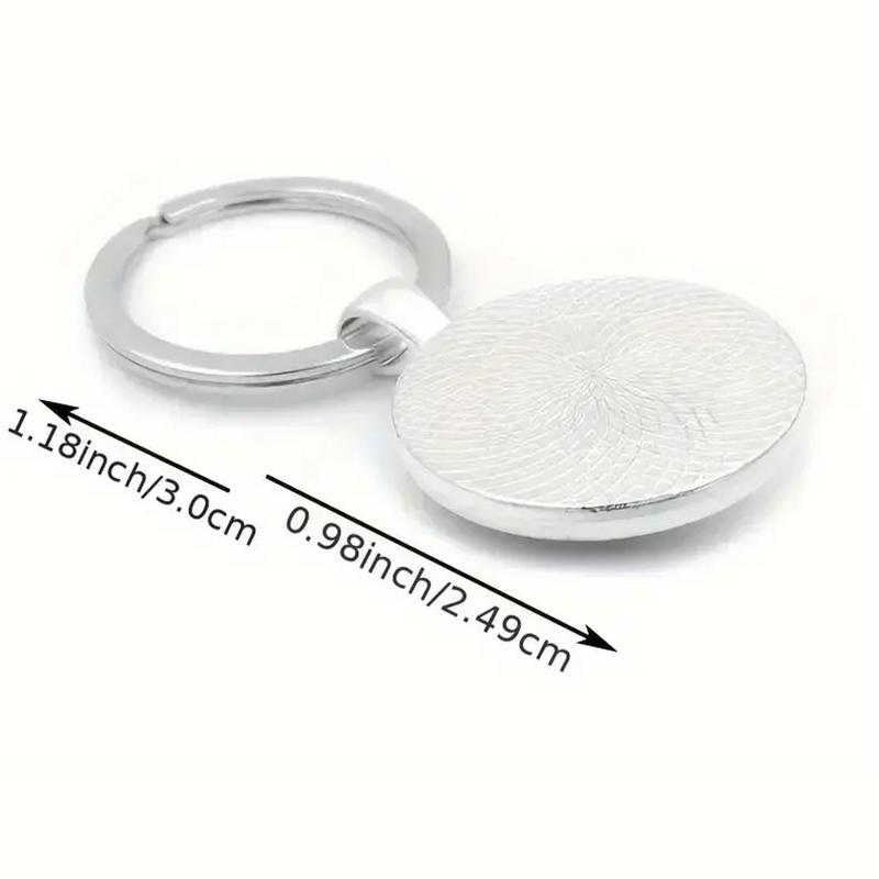 1pcs Owl Pattern Circular Alloy Keychain Pendant Metal Key Ring Backpack Charm Jewelry Car Key Chain Rings Decorative