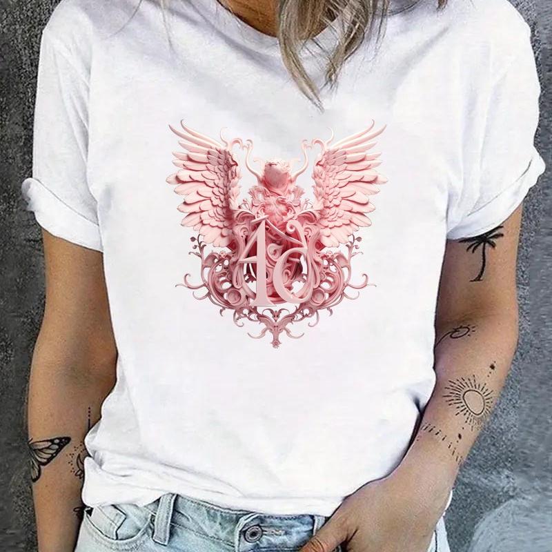 

Women s Short Sleeve Tee, Skin-Friendly Fabric, Casual Dates XXL білий