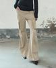 Ledeoli Studded Cotton Cargo Bootcut Pants [Beige]