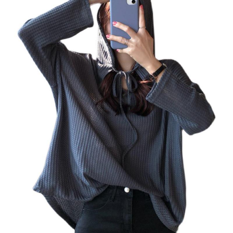 2025 Spring/Autumn Korean Loose-Fit Hooded Pullover Sweater for Women - Long-Sleeved Trendy Style