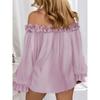 Early Spring New Style Elegant Casual Ruffled One-shoulder Off-shoulder Long-sleeved Shirt for Women