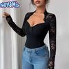 Novamix Women's Fashion Long Sleeve V-Neck Spring Autumn Casual Blouses & Shirts
