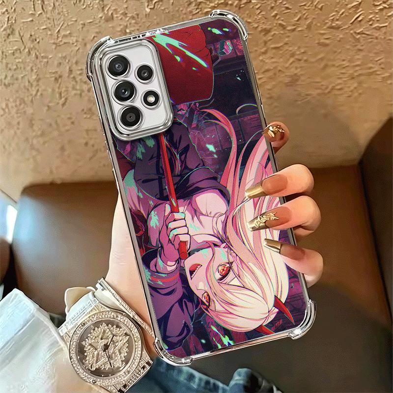 Anime Character Power CSM Plating Phone Case For Samsung A17 A07 A37 A57 A16 A56 A15 A55 A14 A54 A13 A53 A26 A36 A25 A35 A24 A34