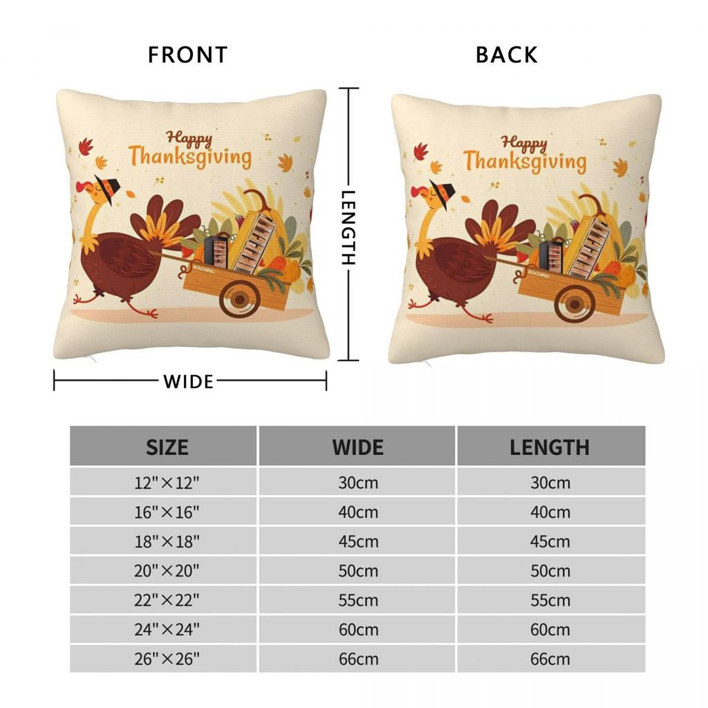 Thanksgiving Day Turkey Pillow Cover Soft Pillow Case Cushion Cover Fashion Graphic Pillowcases For Office Car Home Decorative