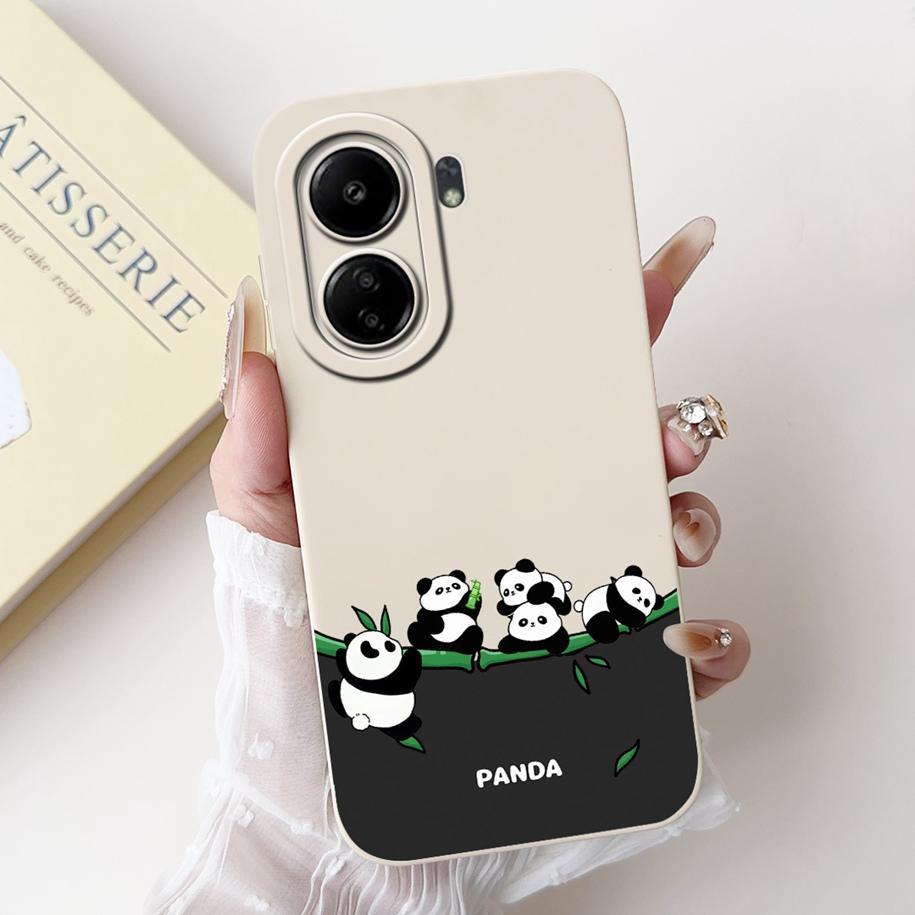 For Xiaomi Redmi 13C 4G Case Cute Cartoon Panda Capa Shockproof Silicone Phone Cover For Xiaomi Poco C65 Redmi13C 13 C 4G Bumper