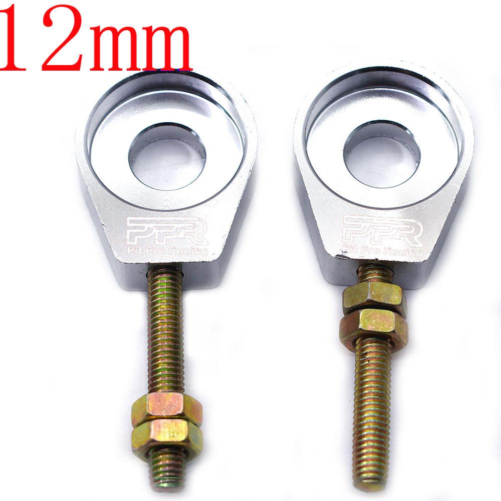 110cc 125cc 140cc Aluminum Chain Tensioner Adjuster Dirt Bike Pit ATV Motorcycle Scooter 12mm or 15mm Rear Wheel axle hole