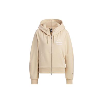 Verbiage Full-Zip Embroidered Hooded Jacket Women Outerwear Magic-Light-Brown IZ4568