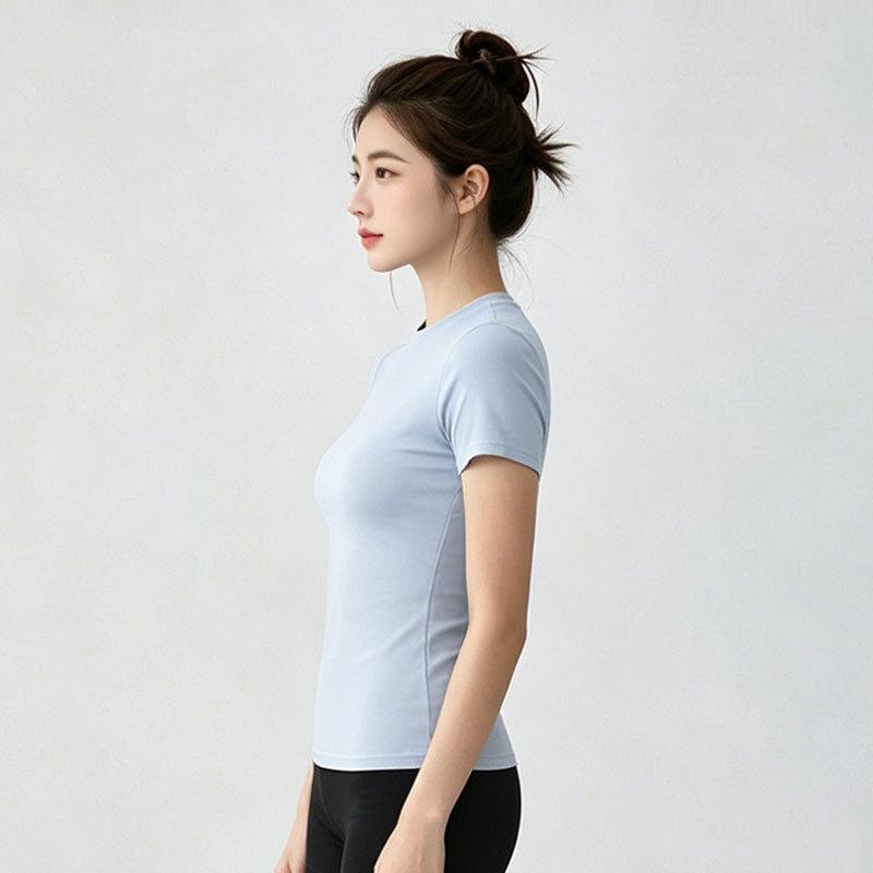 Skin-friendly and versatile sports top women's high-elastic breathable short-sleeved quick-drying and thin Pilates running fitness wear