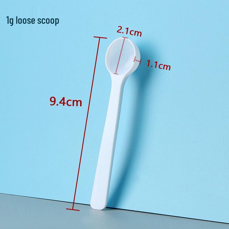 Pin Dou 1g White Small Plastic Measuring Spoon - Food Grade Material Bulk