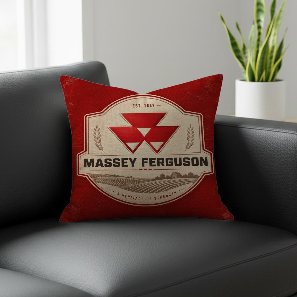 Brand Massey Ferguson Cushion Cover Natural Linen Pillowcase Set AllinOne Decor for Sofa Bedroom Chair